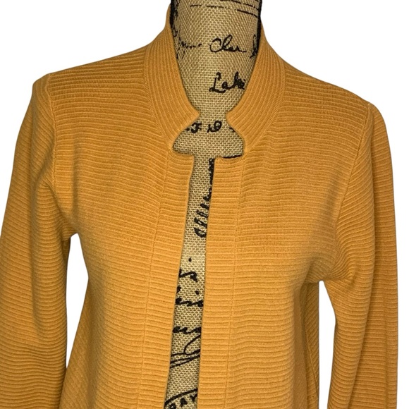 Sioni Golden Mustard Long Sleeve Knit Cardigan Sweater Size Small - Picture 7 of 13